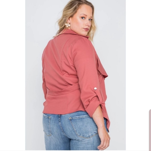 🌹NEW - Mauve Open Front Drape Blazer - Picture 4 of 5